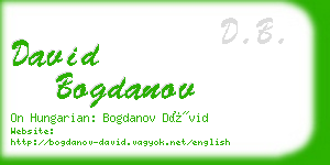 david bogdanov business card